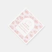 Chic French Toile Baby Shower スタンダードカクテルナプキン (角)