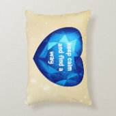 Chic fresh blue Diamond quote affirmation  アクセントクッション (正面(垂直))