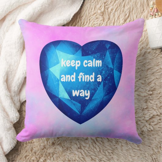 Chic fresh blue Diamond quote affirmation  クッション (ブランケット)