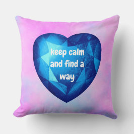 Chic fresh blue Diamond quote affirmation クッション