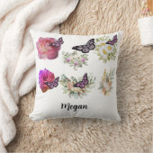 Chic fresh bridal  wonderful flowers foliage クッション (ブランケット)