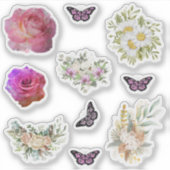 Chic fresh bridal  wonderful flowers foliage シール (正面)