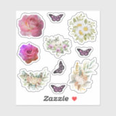 Chic fresh bridal  wonderful flowers foliage シール (シート)