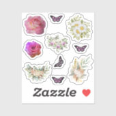 Chic fresh bridal  wonderful flowers foliage シール (シート)