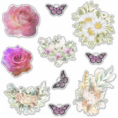 Chic fresh bridal  wonderful flowers foliage シール (正面)