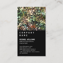 Chic Fresh Leaves Black - Simple Elegant Metal 名刺