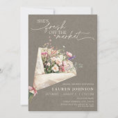 Chic Fresh Off the Market Floral Farmer's Market 招待状 (正面)