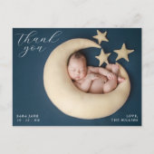 Chic Full Photo Baby Shower Thank You ポストカード (正面)