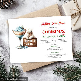 Chic fun festive Christmas cocktails party invite 招待状