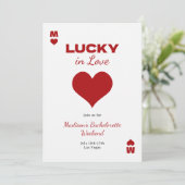 Chic Fun Red Lucky In Love Bachelorette Itinerary 招待状 (スタンド正面)