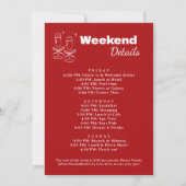 Chic Fun Red Lucky In Love Bachelorette Itinerary 招待状 (裏面)