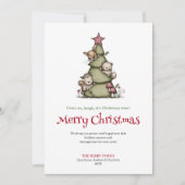 Chic funny Christmas tree greeting card シーズンカード (正面)