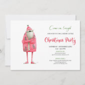 Chic Funny Santa Watercolor Holiday Party Design 招待状 (正面)