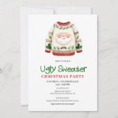Chic Funny Ugly Sweater Christmas Invitation 招待状 (正面)