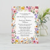 Chic Garden Flowers 55th Wedding Anniversary 招待状 (スタンド正面)