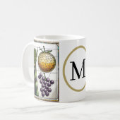 Chic Geometric Food & Monogram Coffee Mug コーヒーマグカップ (正面左)
