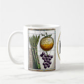 Chic Geometric Food & Monogram Coffee Mug コーヒーマグカップ (左)