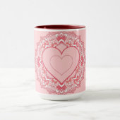 Chic Geometric Heart Mandala Personalized マグカップ (中央)