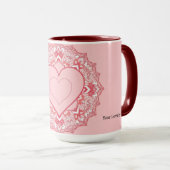 Chic Geometric Heart Mandala Personalized マグカップ (正面右)
