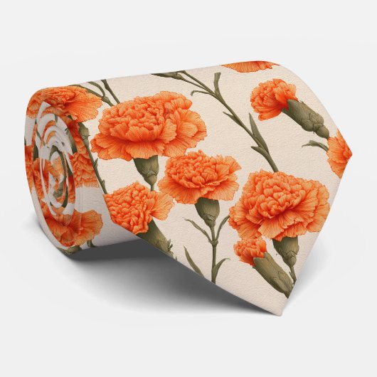 Chic Gift  For Boyfriend Carnation Flower ネクタイ (ロール)
