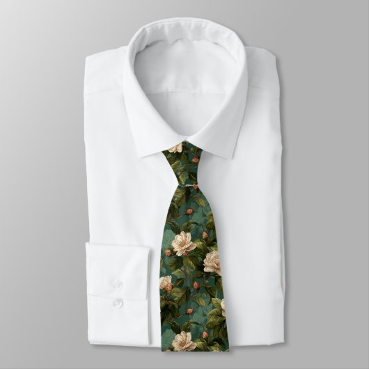 Chic Gifts For Dad Gardenias Floral ネクタイ (タイ)