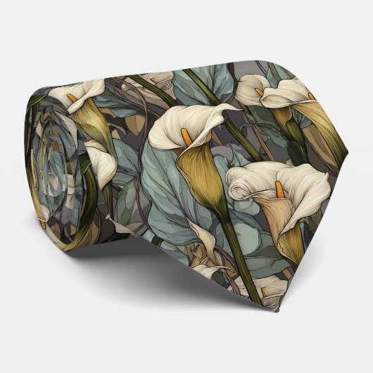 Chic Gifts For Husband Calla Lilies ネクタイ (ロール)