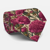 Chic Gifts For Husband Carnation Floral ネクタイ (ロール)