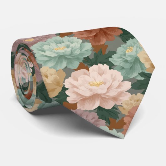Chic Gifts For Men Peonies ネクタイ (ロール)