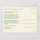 Chic Gingham Green Christmas Custom Business  シーズンポストカード (裏面)