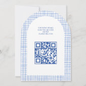 Chic Gingham Modern Custom QR Bat Bar Mitzvah Arch 招待状 (裏面)