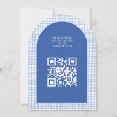 Chic Gingham Modern Custom QR Bat Bar Mitzvah Arch 招待状 (裏面)