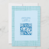 Chic Gingham Modern Custom QR CODE Bat Bar Mitzvah 招待状 (裏面)