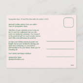 Chic Gingham Pink Green Christmas Custom Business シーズンポストカード (裏面)