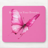 Chic Girly Pink Butterfly マウスパッド (正面)