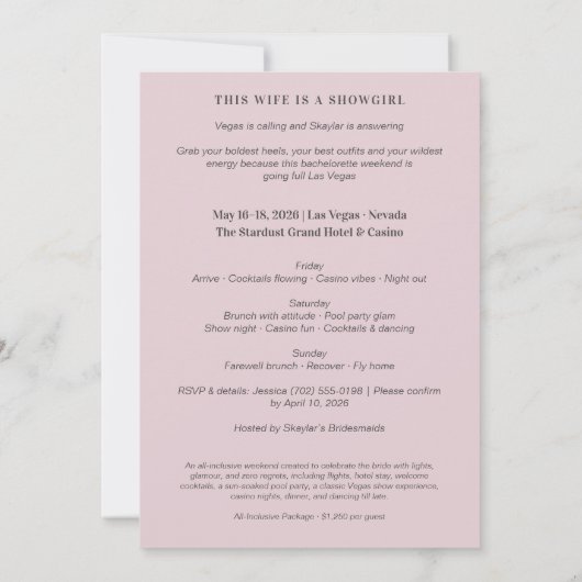 Chic Glam and Funny Disco Go-Go Dancer 招待状 (裏面)