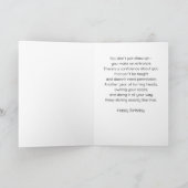 Chic Glam Brunette Woman in Yellow Dress Birthday カード (内部)