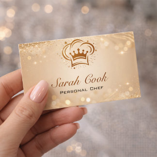 Chic Glam Personal Chef Catering Gold Glitter 名刺
