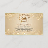 Chic Glam Personal Chef Catering Gold Glitter 名刺 (裏面)