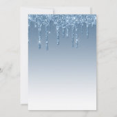 Chic Glitter Drip Blue 50th Birthday 招待状 (裏面)