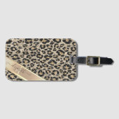 Chic Glitter Leopard Pattern Monogram      ラゲッジタグ (正面横)