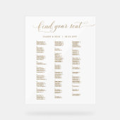 Chic Gold Alphabetical Seating Chart Acrylic Sign  アクリルサイン (正面)