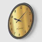 Chic Gold and Black Effect Personalized ラージ壁時計 (傾斜)