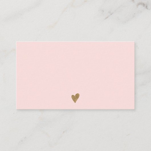 Chic gold brush blush pink chic order thank you 名刺 (裏面)