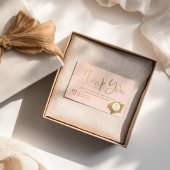 Chic gold brush blush pink chic order thank you 名刺