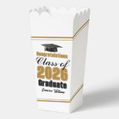 Chic Gold Class of 2026 Graduation Party Popcorn フェイバーボックス (正面)