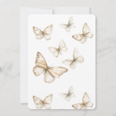 Chic Gold Cream White Butterflies Birthday 招待状 (裏面)