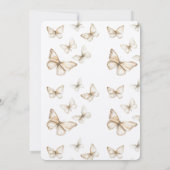 Chic Gold Cream White Butterflies Wedding   招待状 (裏面)