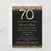 Chic Gold Diamonds 70th Birthday Party Invitation 招待状 (正面)