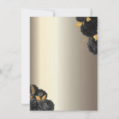 Chic Gold Dress,Butterfly Black Roses Quinceañera 招待状 (裏面)