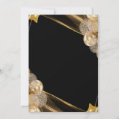 Chic  Gold Dress Tiara Balloons Quinceañera 招待状 (裏面)